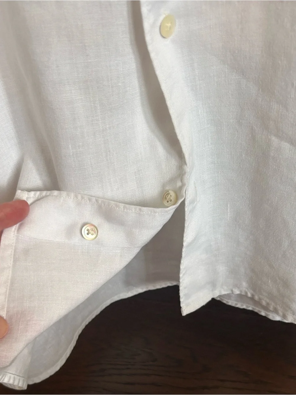Classic Banana Republic Linen Men's White Short-Sleeve Button-Up Shirt